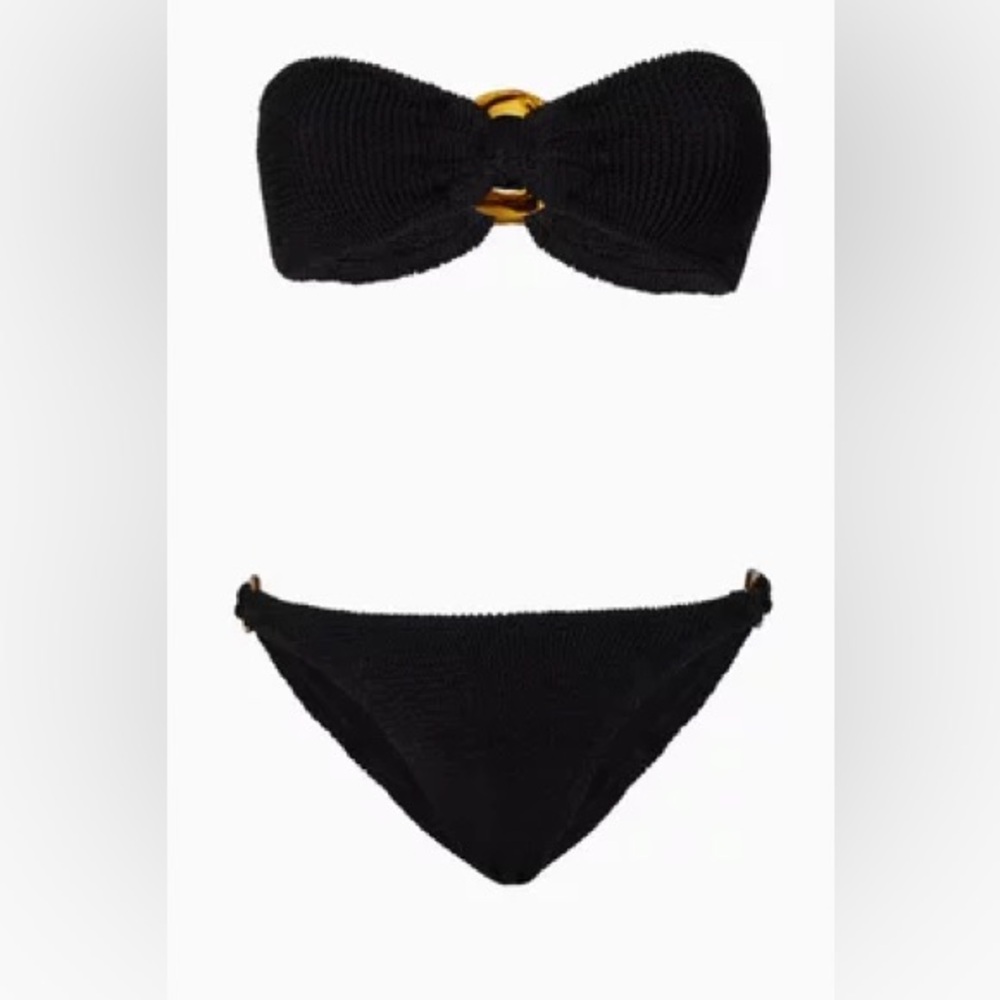 Hunza G Black Bandeau Bikini with Accent
